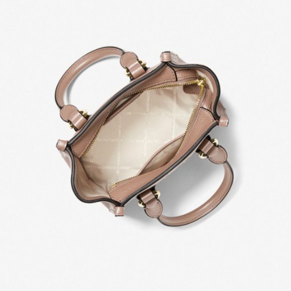 New MICHAEL KORS Kris Small Pebbled Leather Satchel Fawn// NWT Crossb… - Picture 2 of 3